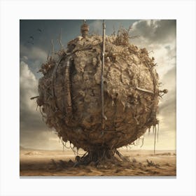 Sphere In The Desert 1 Canvas Print