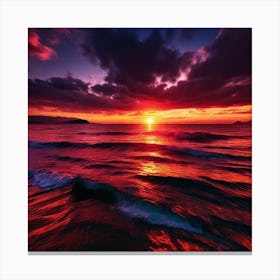 Sunset Over The Ocean 90 Canvas Print
