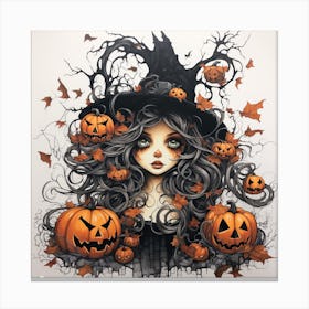 Halloween Witch Canvas Print