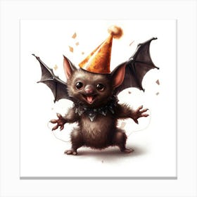 Bat In A Party Hat Canvas Print