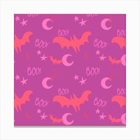 Purples And Pinks Batty Boo Canvas Print