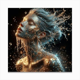 Of A Woman With Glitter Canvas Print