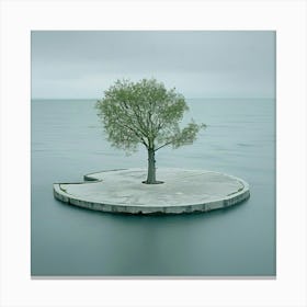 Lone Tree In The Water Canvas Print