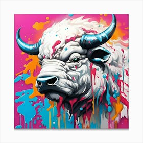 Splatter Bull Canvas Print