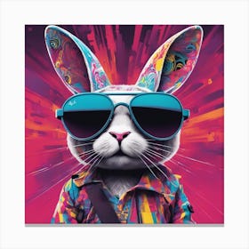 Bunny, New Poster For Ray Ban Speed, In The Style Of Psychedelic Figuration, Eiko Ojala, Ian Davenpo (1) 1 Canvas Print