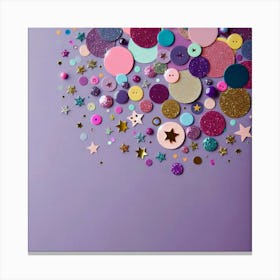 Purple Confetti Canvas Print