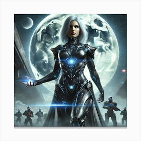 A Dynamic Sci Fi Depiction Of High Commander Selen Canvas Print