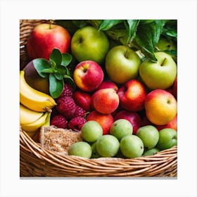 Fresh Fruit Basket Canvas Print