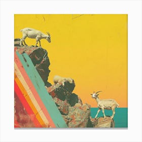 Mountain Goat Rainbow Collage 3 Canvas Print