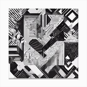 Abstract Geometric Patterns In Monochrome 1 Canvas Print