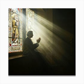 A Depiction Of A Spiritual Resurgence In The Scenery Of A Serene Church Backlit By Sunwashed Stain (3) Canvas Print