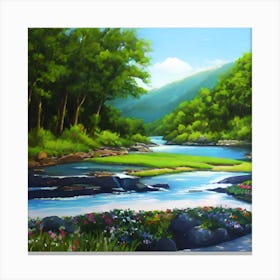 River In The Woods 1 Canvas Print