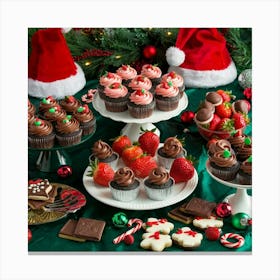 A Festive Christmas Dessert Table With A Aip7tt0kq3gzgbcuezdfwa Fdkwmj9 Qi Ldlw3l413rq Canvas Print