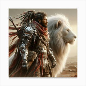 Wolf And Lion 2 Canvas Print