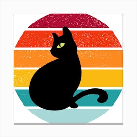 Cat Retro Style 1 Canvas Print