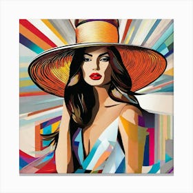 Woman In A Hat 32 Canvas Print