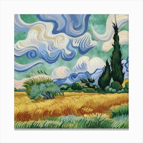 Landscape, Vincent Van Gogh Art Print 4 Canvas Print