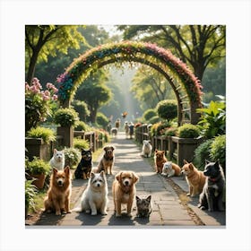 Dogs In The Park Canvas Print