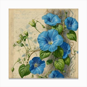 Blue Morning Glory Canvas Print