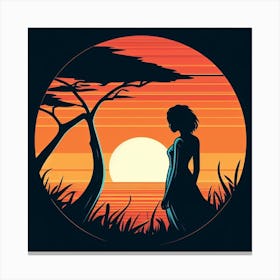 Sunset In The Savannah Canvas Print