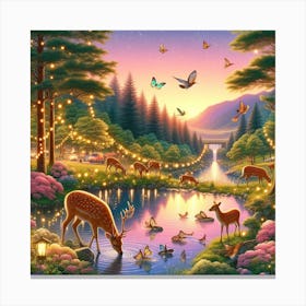 Deer In The Forest 3 Canvas Print