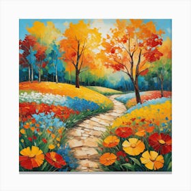 Path Of Flowers Canvas Print