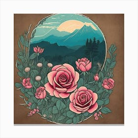 Roses In The Mountains Canvas Print