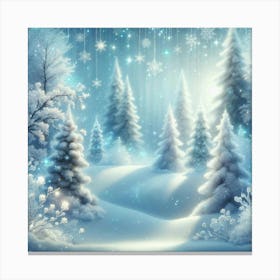 Snowy Winter Landscape Canvas Print