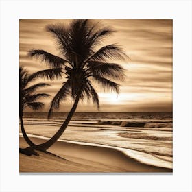 Palm Trees On The Beach By Mike Mcdonald Canvas Print