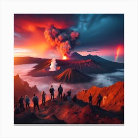 Volcano Eruption In Indonesia Canvas Print