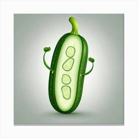 Cucumber Illustration Canvas Print