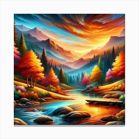 Sunset In The Mountains 33 Canvas Print