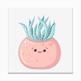 Kawaii Succulent Canvas Print