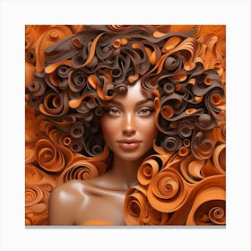 Abstract Woman With Curly Hair Canvas Print