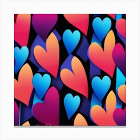 Colorful Hearts Canvas Print