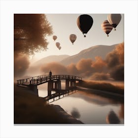 Hot Air Balloons Landscape 6 Canvas Print