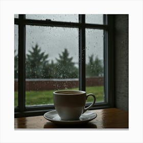 Cup Of Coffee On A Window Sill 6 Canvas Print