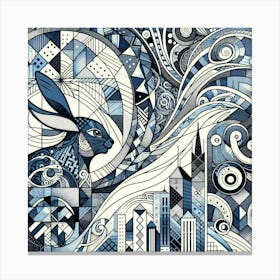 Blue Hare Canvas Print