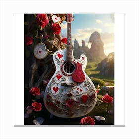 Heartstrings Monarchy Queen Of Hearts Guitar Elegance (18) Canvas Print