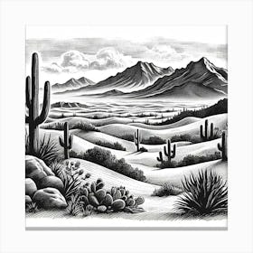 Cactus In The Desert Canvas Print