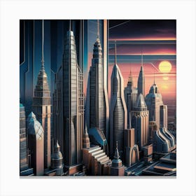 Futuristic Cityscape 48 Canvas Print