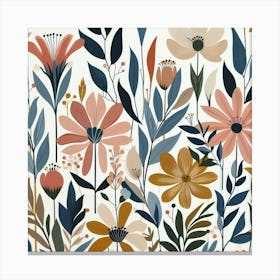 Floral Pattern Botanical Abstract Matisse Style Flowers Art Print Canvas Print