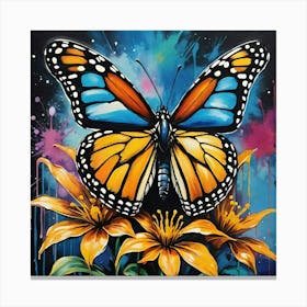 Butterfly On A Flower 1 Canvas Print