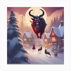 Santa'S Reindeer Canvas Print