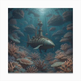 Submarine In The Sea Canvas Print