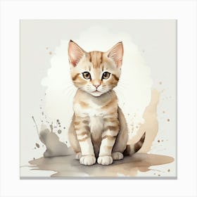 Watercolor Kitten 1 Canvas Print