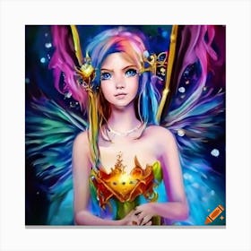 Craiyon 173342 An Anime Fairy Holding A Golden Crown Canvas Print