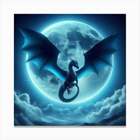 Dragon In The Moonlight Canvas Print