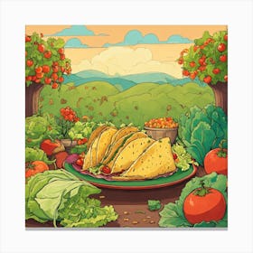 Tacos In The Garden Canvas Print