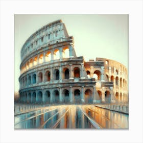 Ancient Colosseum in Italy - Painting Canvas Print